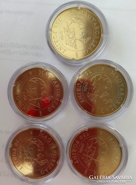 5 Győr coins of 750 ft can be mailed