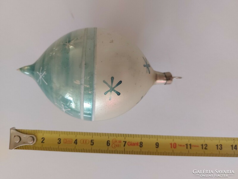 Old glass Christmas tree ornament snowflake pattern glass ornament