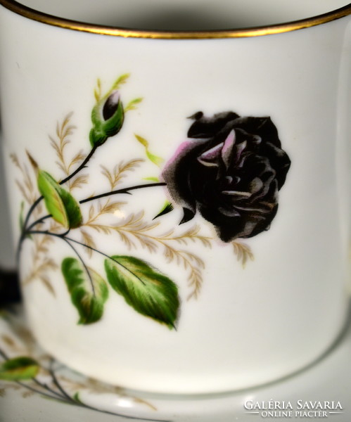 Limoges rose pattern porcelain coffee cup