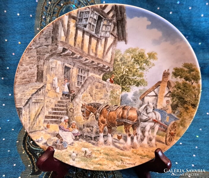 Equestrian rural scene porcelain plate, English decorative plate 1 (l4154)