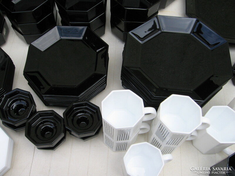 Retro Arcoroc mug black and white striped cup
