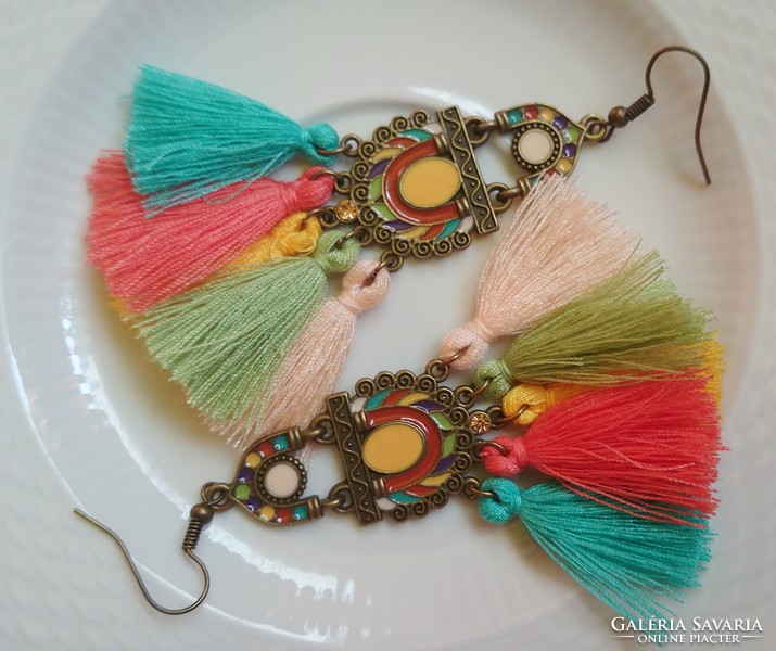 Tassel earrings called Montezuma fantasy