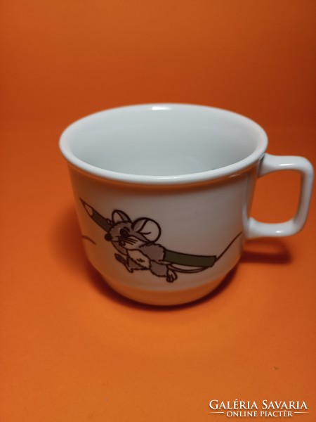 Unmarked Zsolnay children's mug, mouse