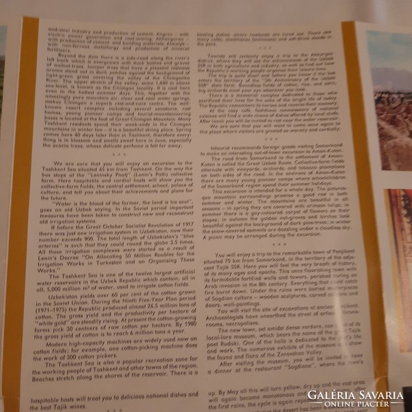Intourist kiadvány Üzbegisztánról  angol nyelven 1980-as évek