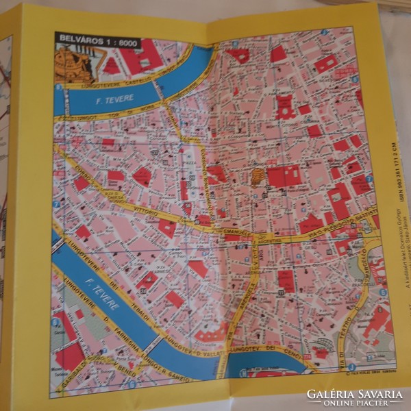 Rome map cartographic company 1987 in Hungarian and English