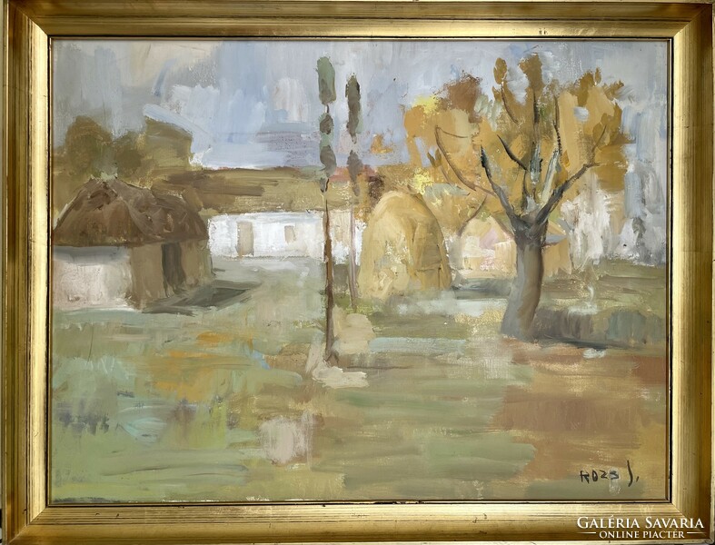 Rozs János (1901-1987) 86x66 cm EREDETI olajfestménye
