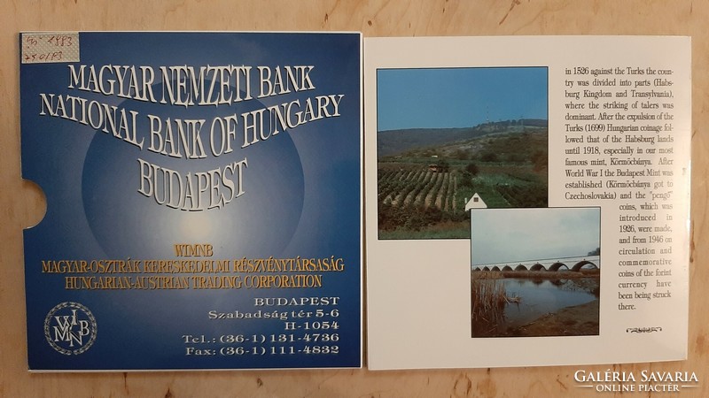 Rare !! 1993 Circulation line, pageable bu unc coins of Hungary inside silver 200 HUF