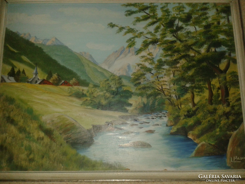 Signed painting landscape