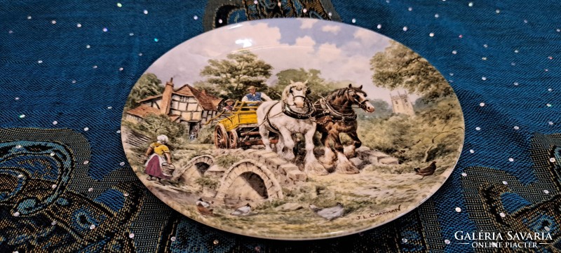 English plate with equestrian, country scene, decorative porcelain plate 2 (l4154)