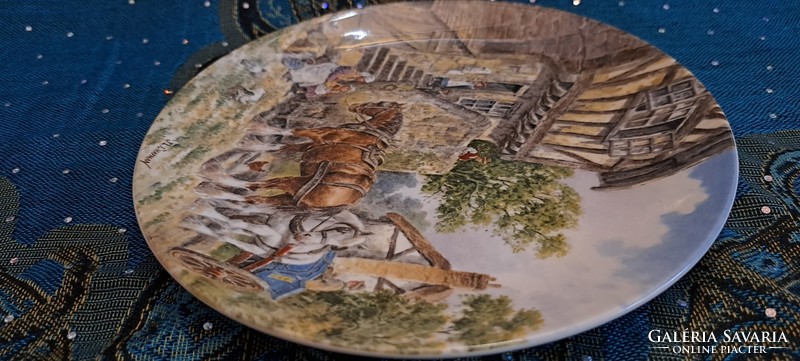 Equestrian rural scene porcelain plate, English decorative plate 1 (l4154)