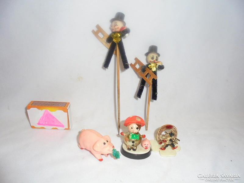 New Year's and New Year's Eve lucky figures - pig, chimney sweep, ..Retro tobacconist - together