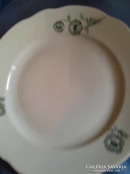 Zsolnay green floral flat plate
