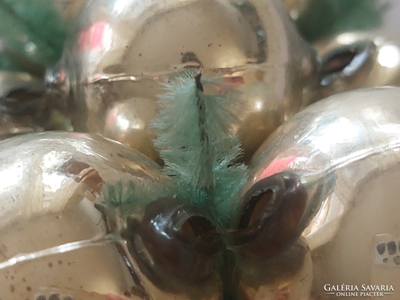 Old glass Christmas tree ornament, large glass ornament in the shape of a Christmas tree
