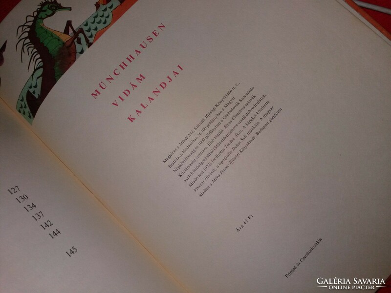 1975 G. A. Bürger : Münchhausen vidám kalandjai képes mesekönyv Mladé Letá Könyvkiadó POZSONY