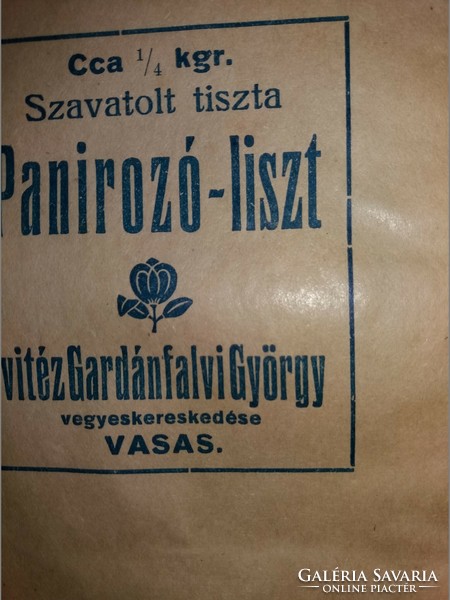 Antik bolti stanecli papírzacskó vitéz Gardánfalvy György vegyeskereskedése VASAS darabra 2