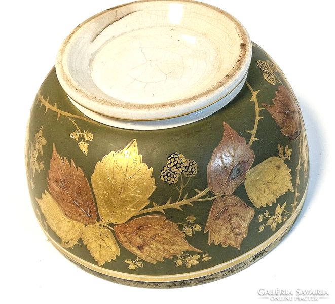 English earthenware with painted metal rim