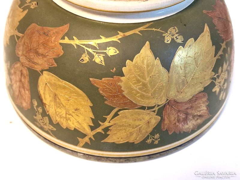 English earthenware with painted metal rim