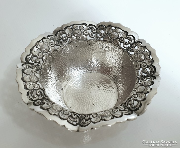 Hand-hammered silver, djoka bowl, hazelnut, bonbon, candy dispenser