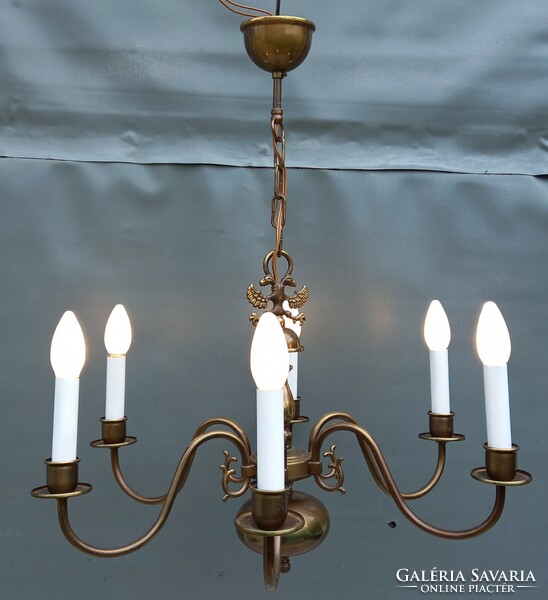 Flemish copper chandelier with 6 arms