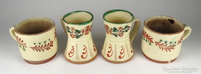 1O524 4 pieces of old Karcagi ceramic beakers