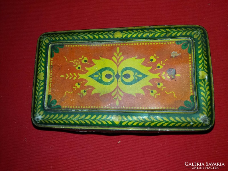 Antique franck henrik és fiai rt painted filter pattern sheet metal coffee box as shown in the pictures