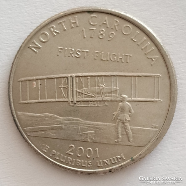 2001 North Carolina Commemorative USA Quarter Dollar 