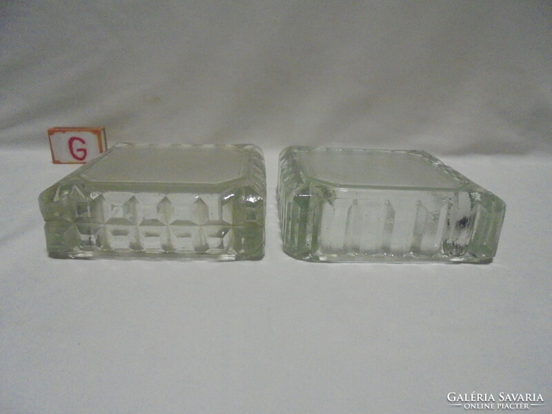 Old thick, heavy glass ashtray, ashtray - two pieces together