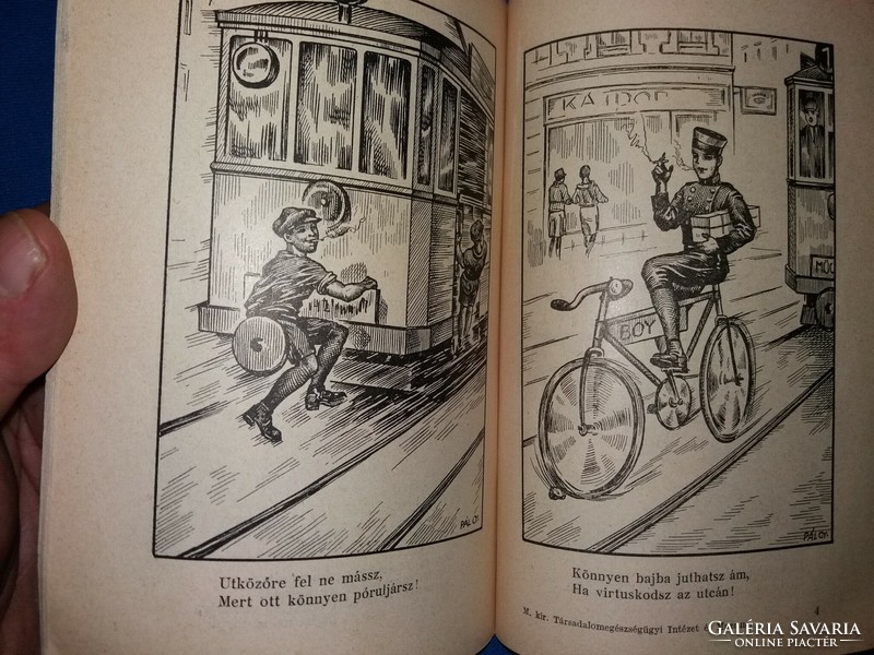 HOGYAN KERÜLHETJÜK EL A KÖZLEKEDÉSI BALESETEKET? (1928) Pál György rajzaival humoros KRESZ