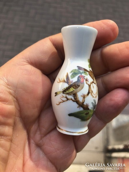 Herendi porcelán váza, hibátlan, 7 cm-es, ajándéknak. Rotchild mintás