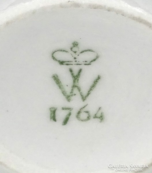 1O427 Régi virágdíszes Wallendorf porcelán gyűrűtartó