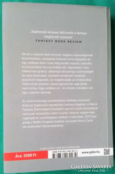 Andrzej Sapkowski: Vaják - Az utolsó kívánság  > Szórakoztató irodalom > Fantasy
