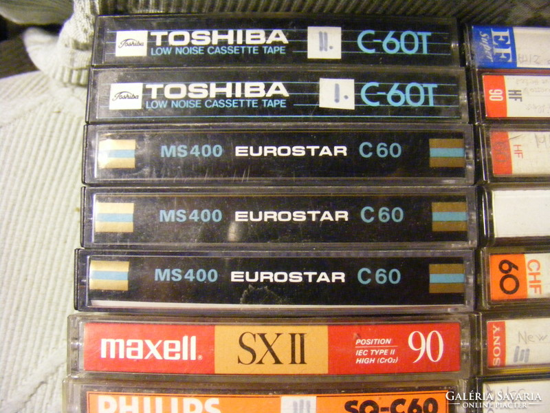 57 audio tape cassettes tdk maxell toshiba agfa basf eurostar