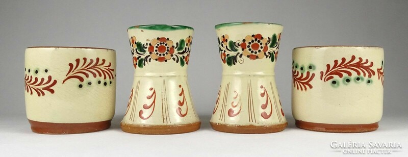 1O524 4 pieces of old Karcagi ceramic beakers