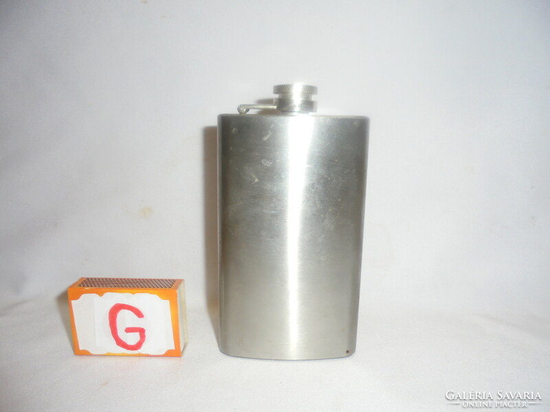 Metal flask, flat bottle, cognac, short drink 