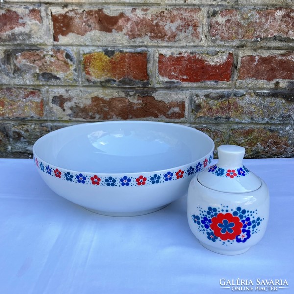 Alföldi canteen pattern porcelain sugar bowl