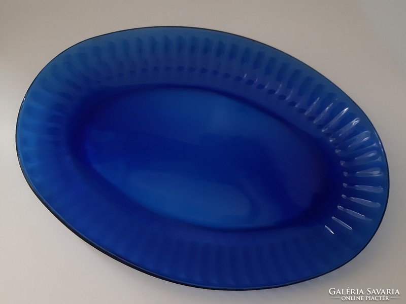 Colorex Brazilian - cobalt blue, flat serving bowl - rare!