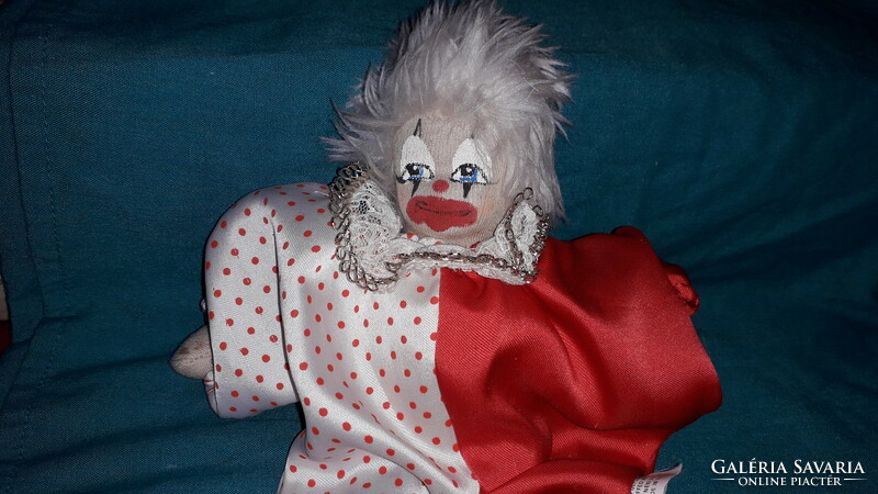 Old porcelain head stuffed body clown doll figure 25 cm, good condition according to the pictures