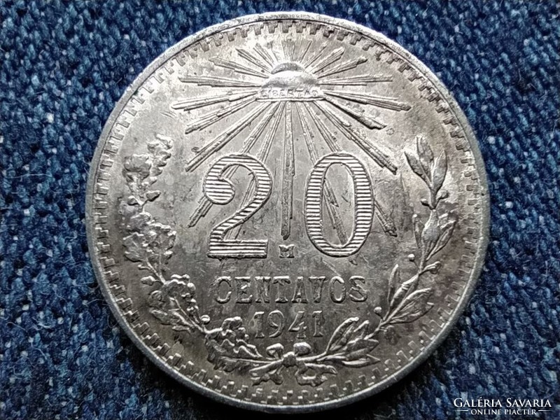 Mexikó Mexikói Egyesült Államok (1905-) .720 ezüst 20 centavó 1941 Mo (id63694)
