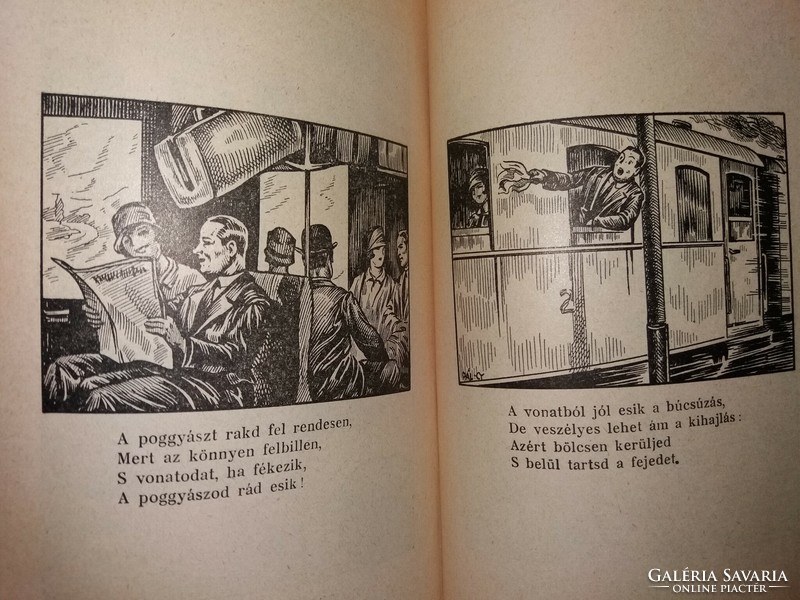 How can we avoid traffic accidents? (1928) Humorous cress with drawings by György Pál