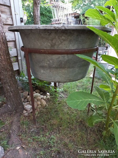 Antique zinc cauldron