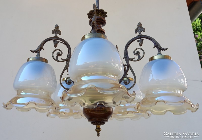 Decorative copper chandelier with 5 holes