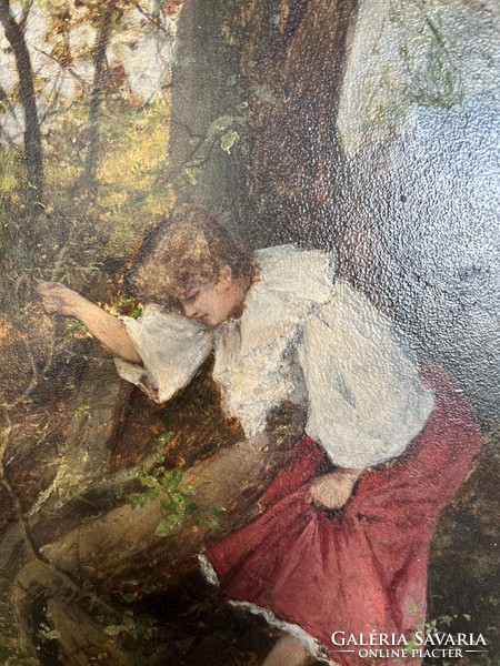 Neogrády antal (1861-1942): girl on the river bank