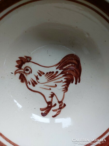 Rooster small ceramic bowl, plate diameter 13 cm, height 5 cm