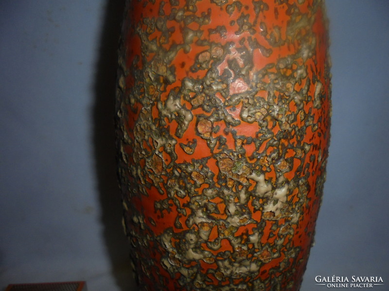 Retro TÓFEJ kerámia rücskös, fröcskölt váza - 30 cm