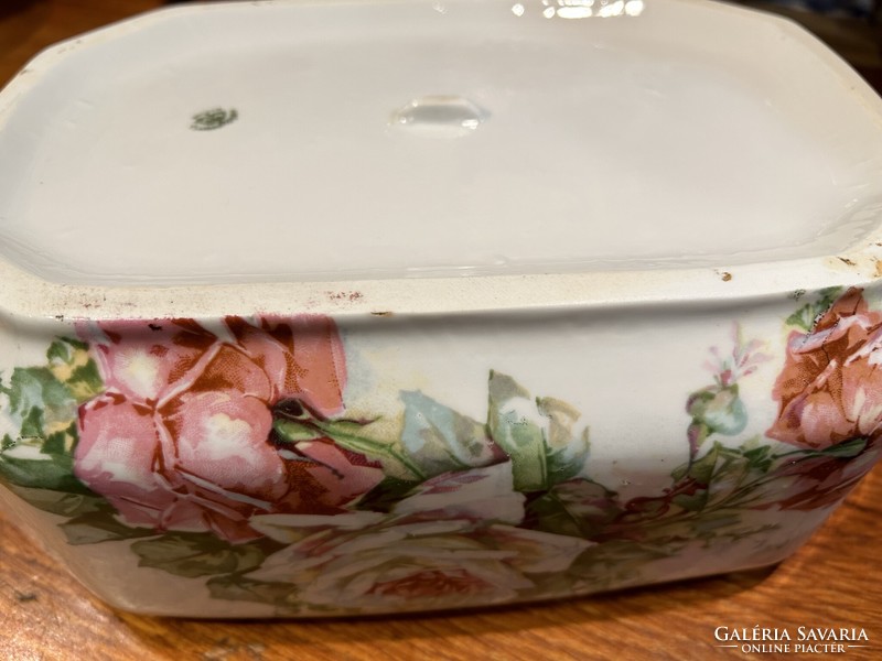 Antique, art nouveau, beautiful pink soup bowl