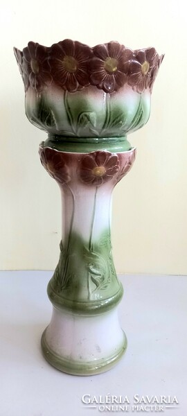 Marked ceramic pot and stand Art Nouveau negotiable