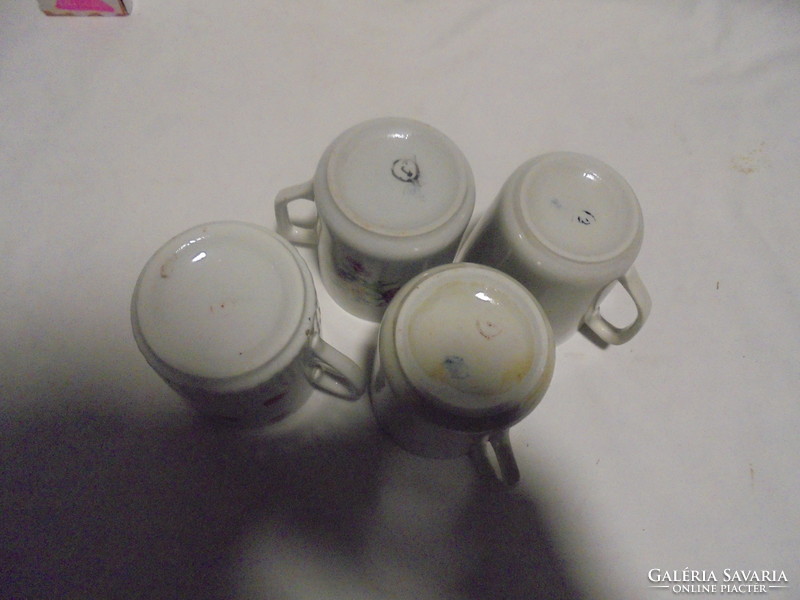 Four old Zsolnay mugs and cups - together - damaged