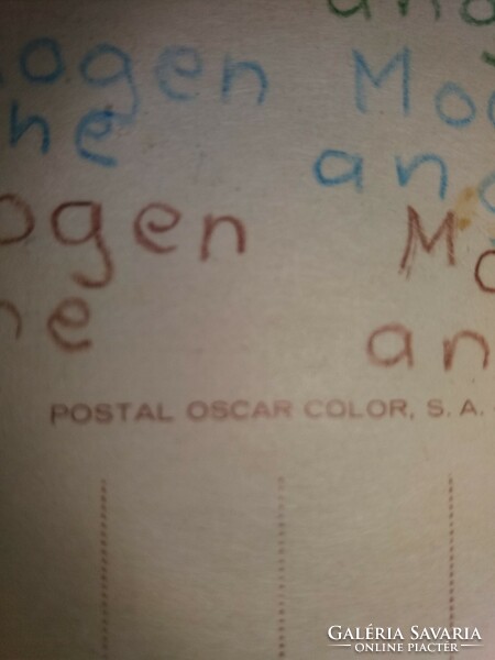 Régi kézi retusált képeslap Roger Moore "The Saint " az Angyal sztárszínésze a képek szerint