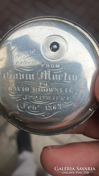 English silver pocket watch from 1868, in nice, working condition. Edward prior