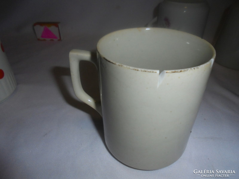 Four old Zsolnay mugs and cups - together - damaged
